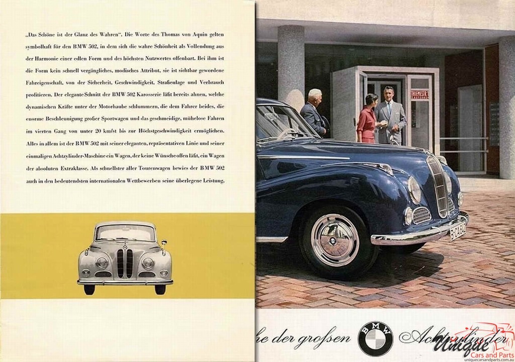 1957 BMW 502 Brochure Page 1